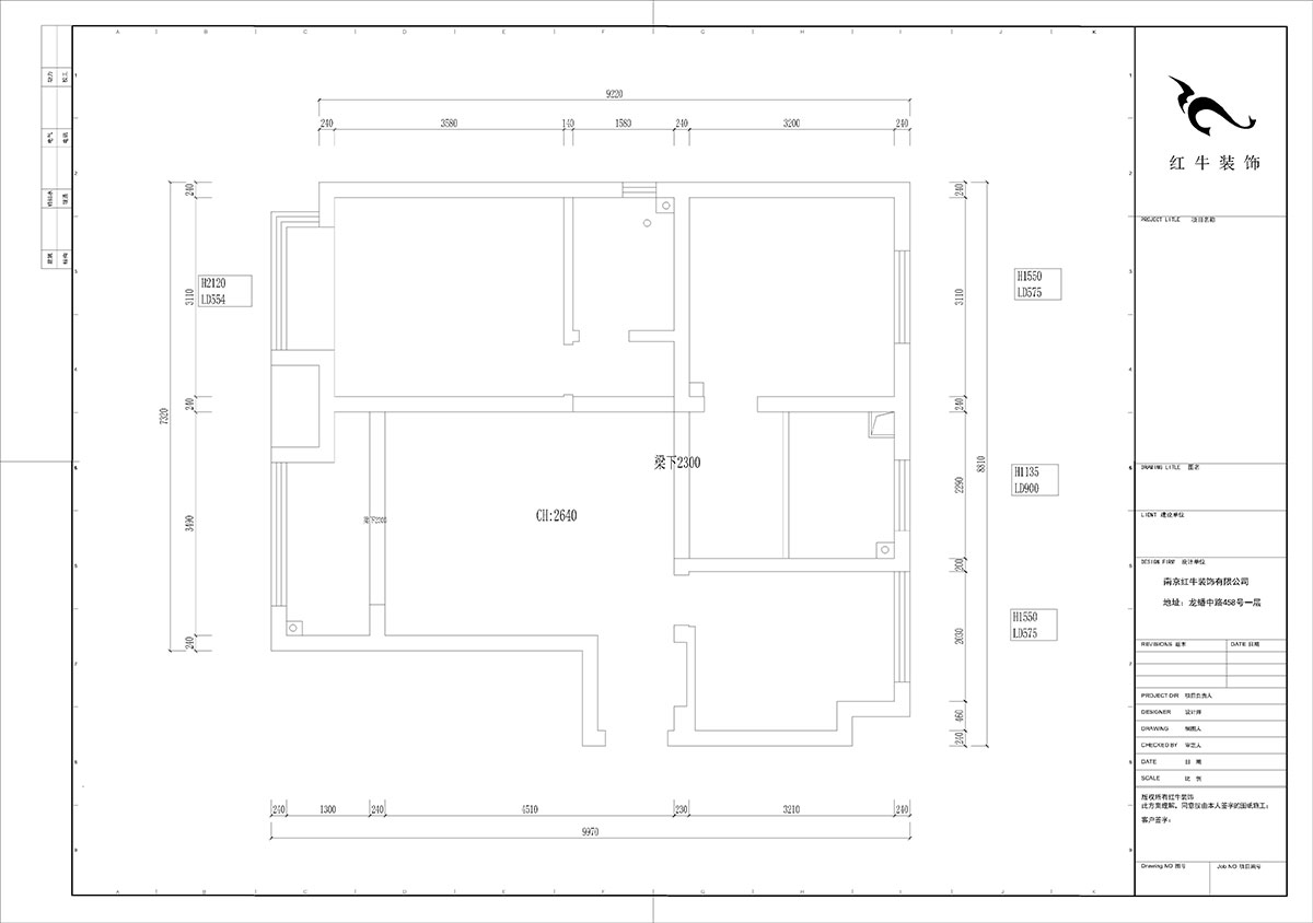 陆利民｜文墨花苑10-909-87㎡-现代风格｜3室2厅1卫｜旧房装修｜定制家｜全包12万｜00_01原始结构图